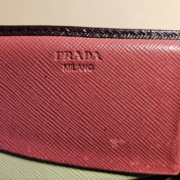 Prada Bordeaux Multicolor Saffiano Leather Wallet - Picture 4 of 16